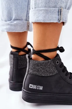Wysokie Ocieplane Trampki Big Star II274147 Czarne
