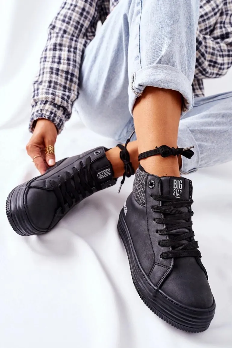 Wysokie Ocieplane Trampki Big Star II274147 Czarne