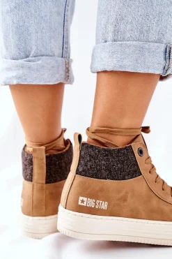 Wysokie Ocieplane Trampki Big Star II274145 Camel