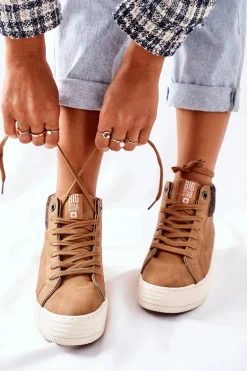 Wysokie Ocieplane Trampki Big Star II274145 Camel