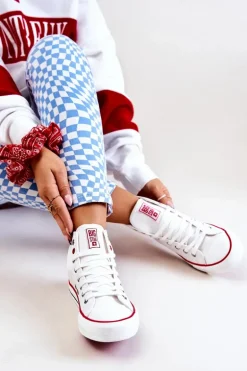 Wysokie Skórzane Trampki Big Star JJ274132 Białe