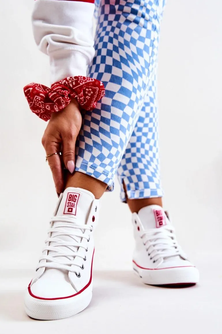 Wysokie Skórzane Trampki Big Star JJ274132 Białe