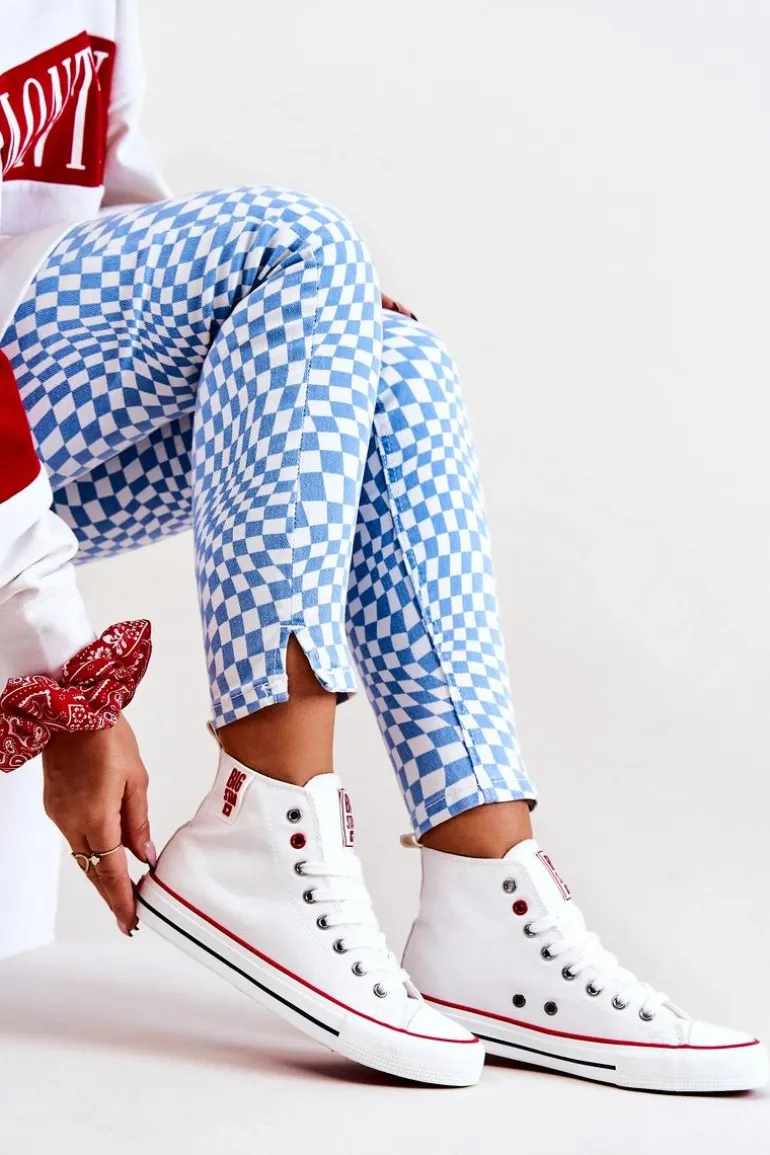 Wysokie Skórzane Trampki Big Star JJ274132 Białe