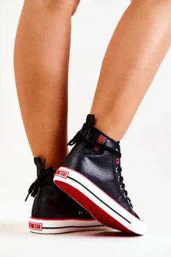 Wysokie Skórzane Trampki Big Star JJ274131 Czarne