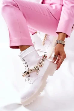 Wysokie Stylowe Botki Białe Grail