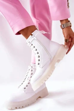 Wysokie Stylowe Botki Białe Grail