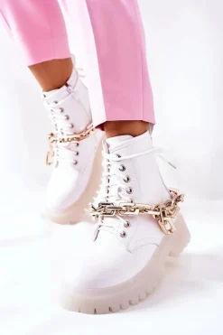 Wysokie Stylowe Botki Białe Grail
