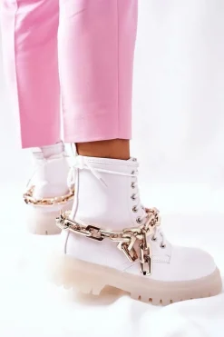 Wysokie Stylowe Botki Białe Grail