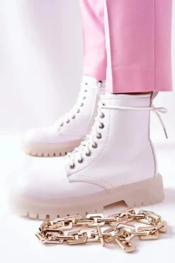Wysokie Stylowe Botki Białe Grail