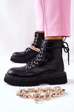 Wysokie Stylowe Botki Czarne Grail