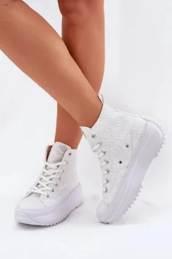 Wysokie Trampki Damskie Lee Cooper LCW-25-31-3461L Białe