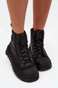 Wysokie Trampki Damskie Ocieplane Big Star OO274A355 Czarne