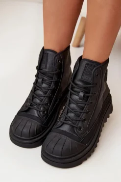 Wysokie Trampki Damskie Ocieplane Big Star OO274A355 Czarne