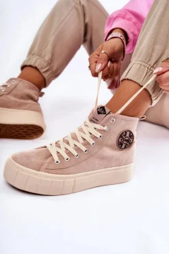 Wysokie Trampki Lee Cooper LCJ-22-31-1434L Beżowe