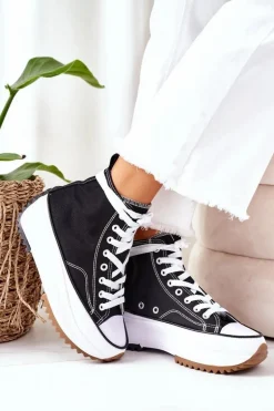 Wysokie Trampki Na Platformie Czarne Electric Love