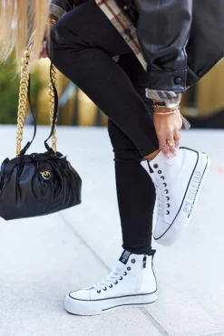 Wysokie Trampki Na Platformie Big Star II274014 Białe