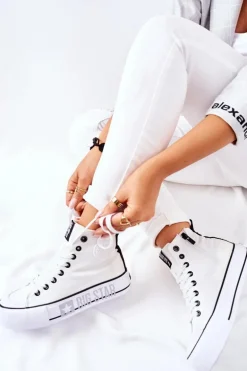 Wysokie Trampki Na Platformie Big Star II274014 Białe