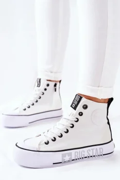 Wysokie Trampki Na Platformie Big Star II274014 Białe