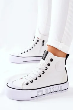 Wysokie Trampki Na Platformie Big Star II274014 Białe