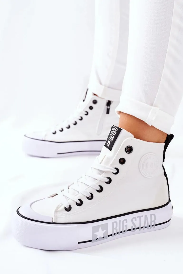 Wysokie Trampki Na Platformie Big Star II274014 Białe
