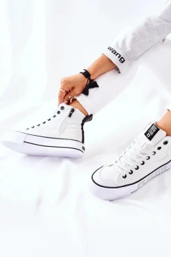 Wysokie Trampki Na Platformie Big Star II274014 Białe