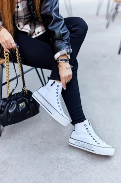 Wysokie Trampki Na Platformie Big Star II274014 Białe