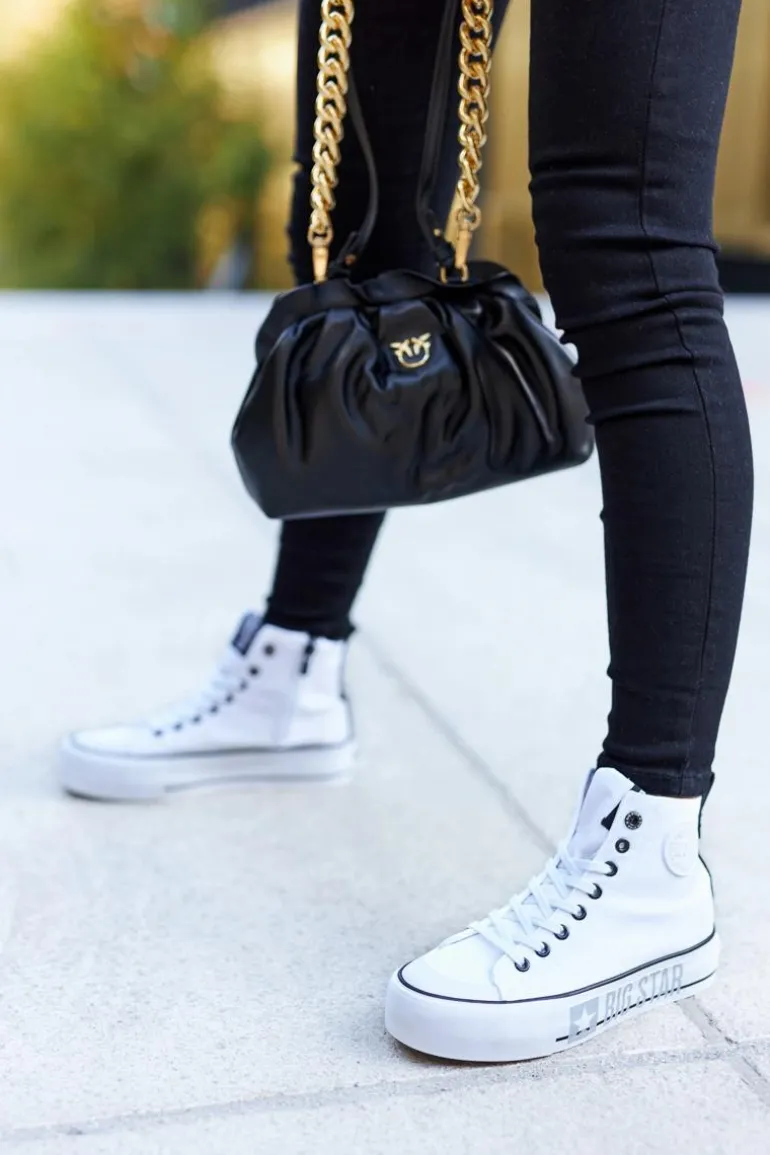 Wysokie Trampki Na Platformie Big Star II274014 Białe