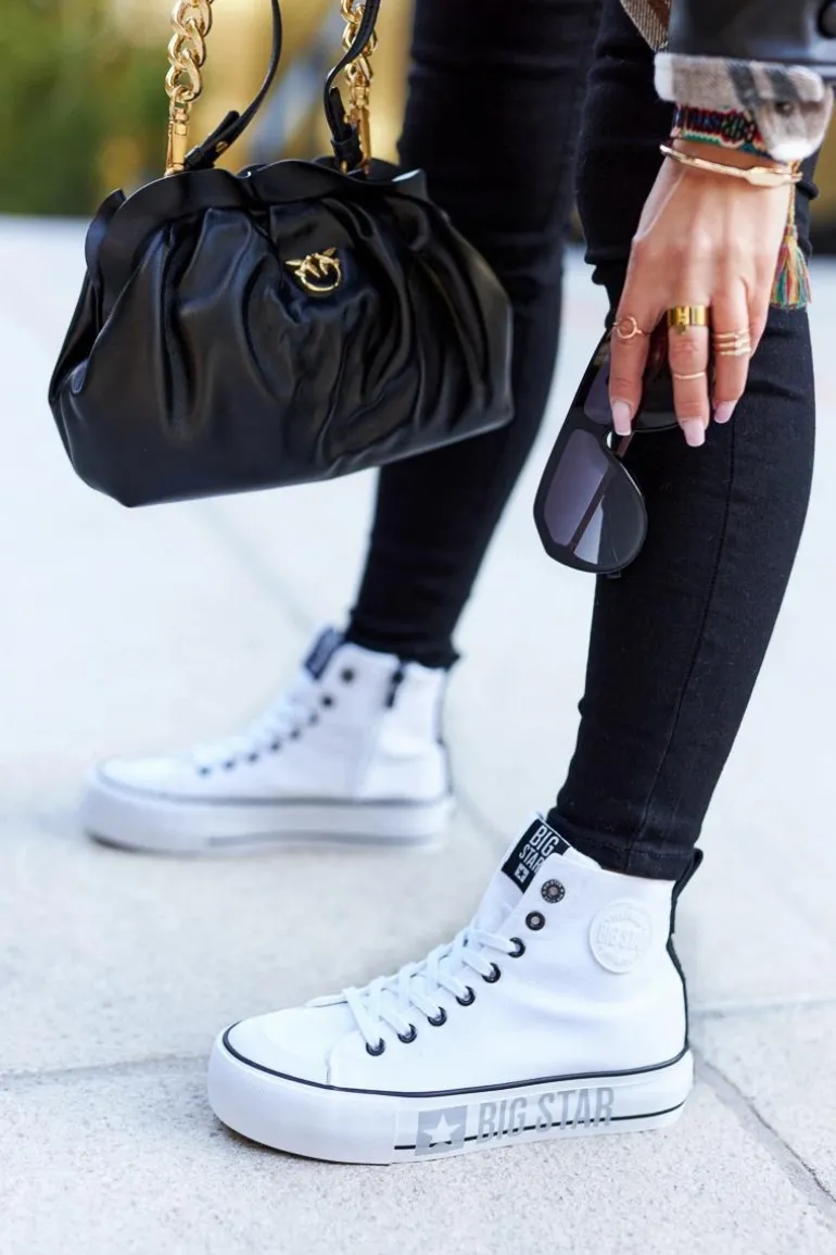 Wysokie Trampki Na Platformie Big Star II274014 Białe