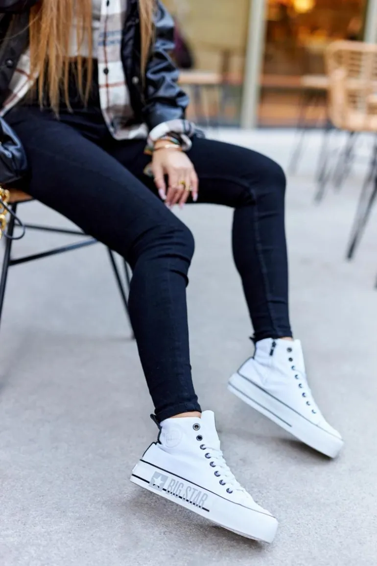 Wysokie Trampki Na Platformie Big Star II274014 Białe