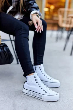 Wysokie Trampki Na Platformie Big Star II274014 Białe