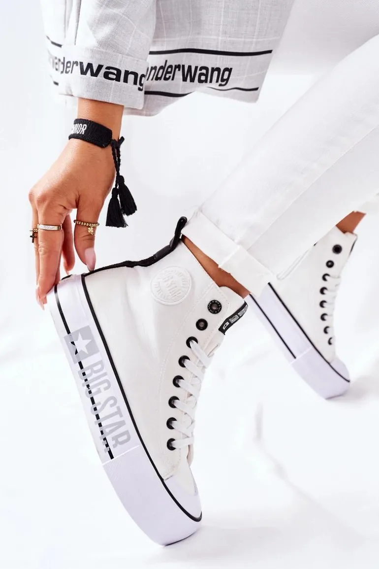 Wysokie Trampki Na Platformie Big Star II274014 Białe