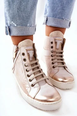 Wysokie Trampki Na Suwak Monnari 0630-M15 Beżowe