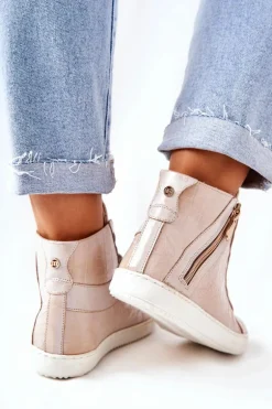 Wysokie Trampki Na Suwak Monnari 0630-M15 Beżowe