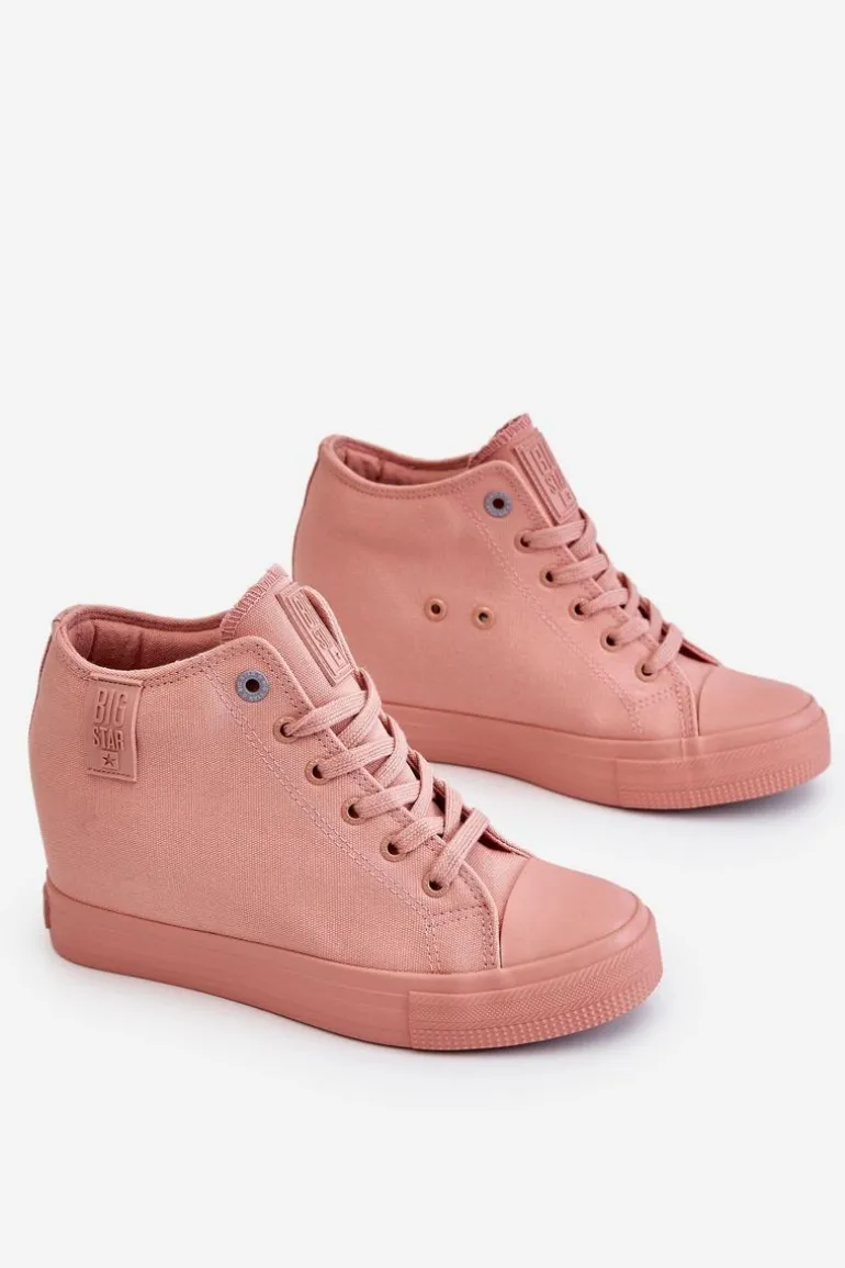 Wysokie Trampki Na Ukrytym Koturnie Big Star LL274036 Różowe