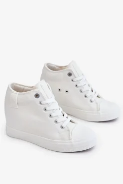 Wysokie Trampki Na Ukrytym Koturnie Big Star LL274035 Białe