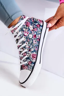 Wysokie Trampki W Kwiaty Zielone Nollie