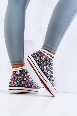 Wysokie Trampki W Kwiaty Zielone Nollie