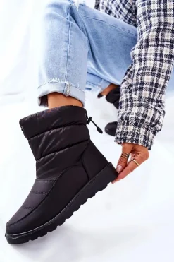 Wysokie Wsuwane Śniegowce Czarne Cathy