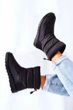 Wysokie Wsuwane Śniegowce Czarne Cathy