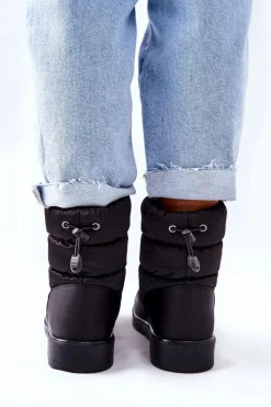 Wysokie Wsuwane Śniegowce Czarne Cathy