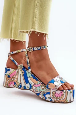 Wzorzyste Sandały Na Platformie I Koturnie Multikolor Wiandia