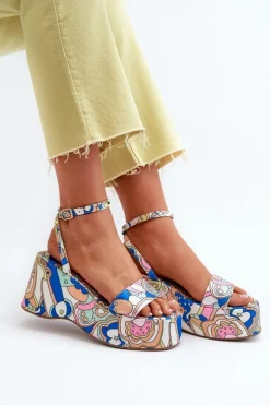 Wzorzyste Sandały Na Platformie I Koturnie Multikolor Wiandia