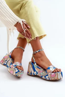 Wzorzyste Sandały Na Platformie I Koturnie Multikolor Wiandia