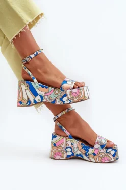 Wzorzyste Sandały Na Platformie I Koturnie Multikolor Wiandia