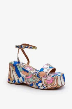 Wzorzyste Sandały Na Platformie I Koturnie Multikolor Wiandia