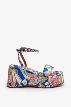 Wzorzyste Sandały Na Platformie I Koturnie Multikolor Wiandia