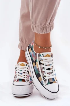 Wzorzyste Trampki Damskie Na Platformie Lee Cooper LCW-25-31-3441L Multikolor