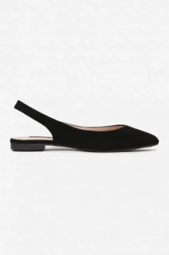 Zamszowe Baleriny W Szpic Czarne Daisy