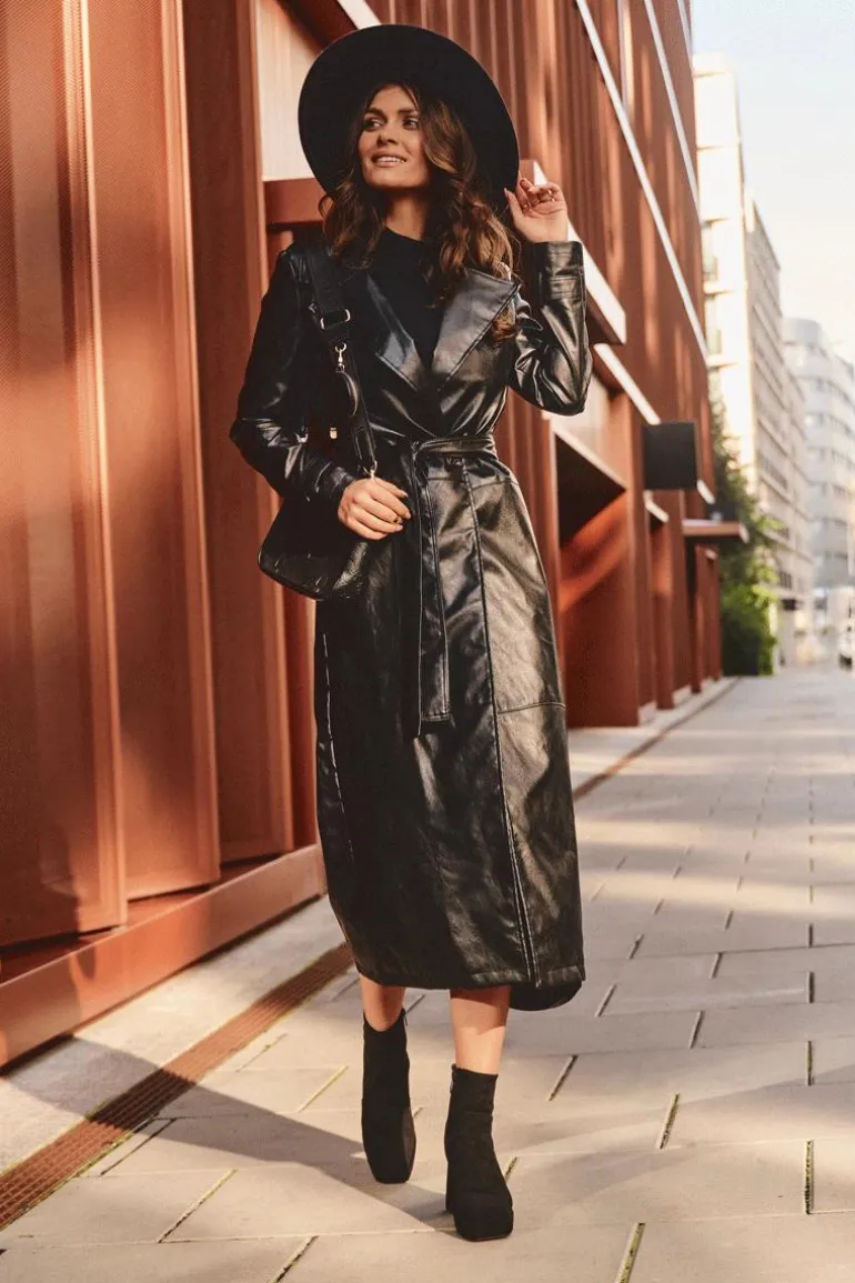 Zamszowe Botki Na Masywnym Obcasie Czarne Abnous