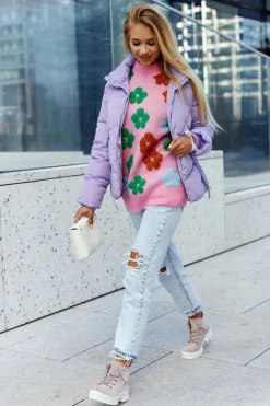 Zamszowe Botki Trapery Wiązane Jasnofioletowe Dalles